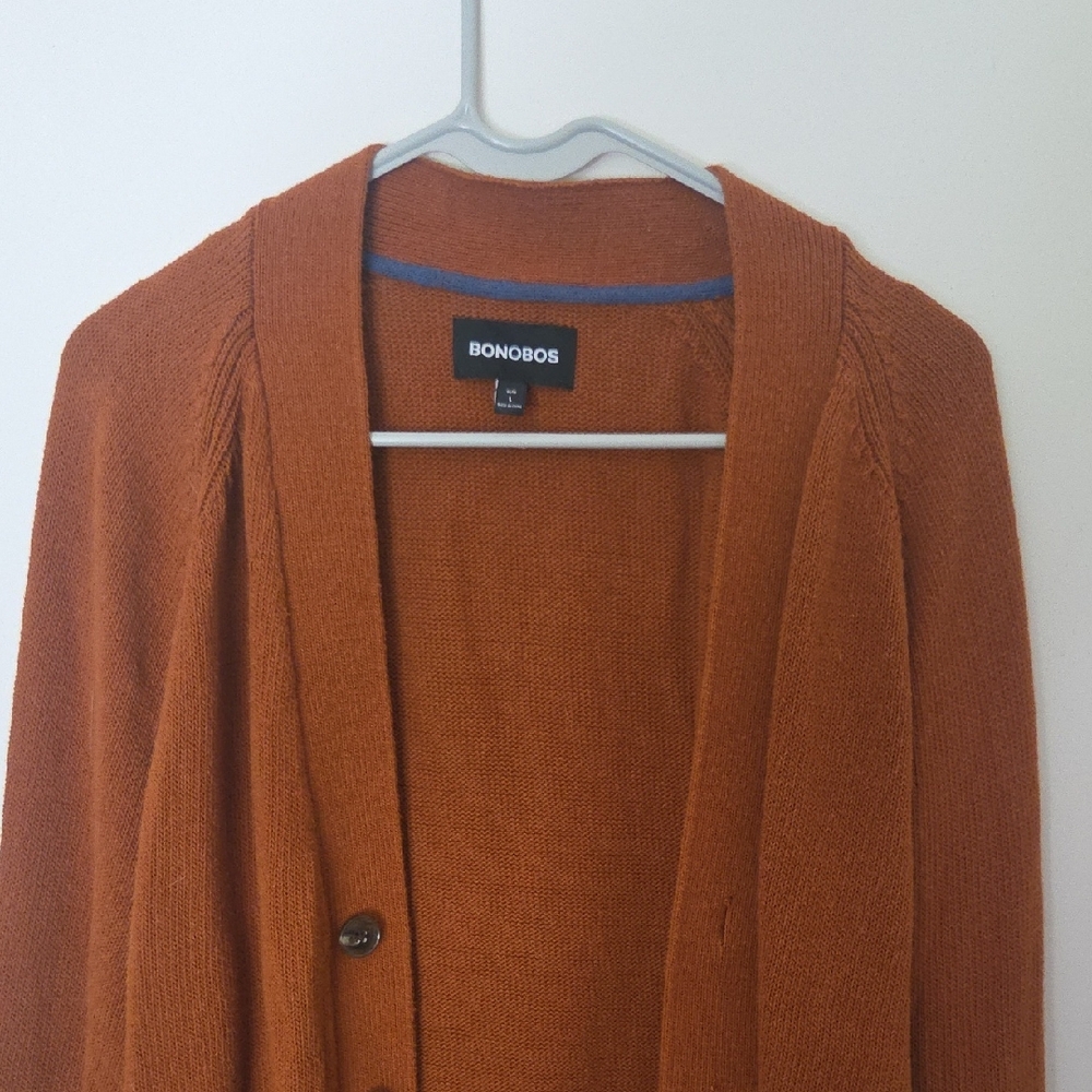 Bonobos Men's Rust Cardigan Sweater